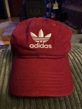 adidas Burgundy Cap with White Trefoil Patch